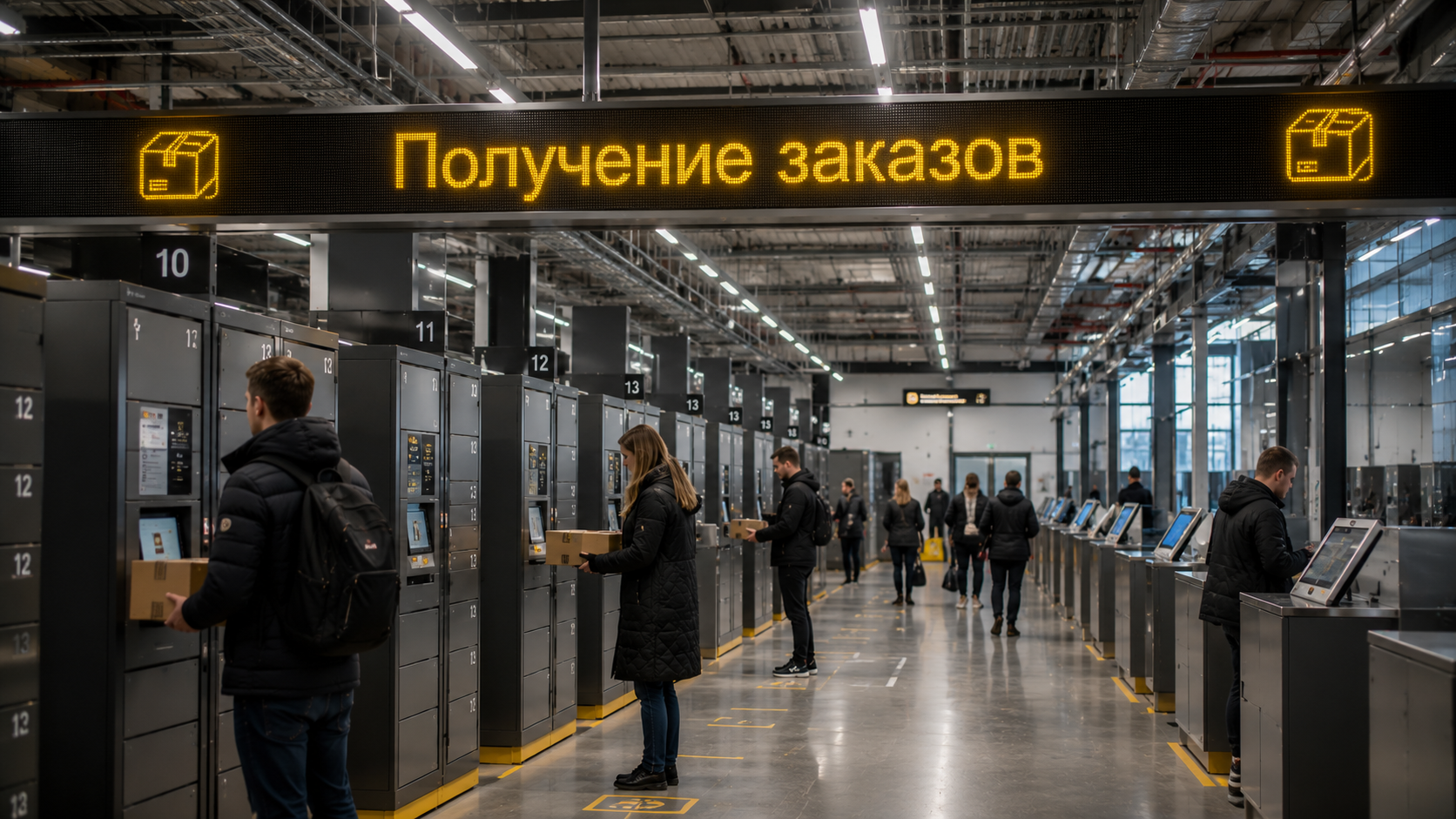 Бегущая строка для помещений желтая 6016×4288 см