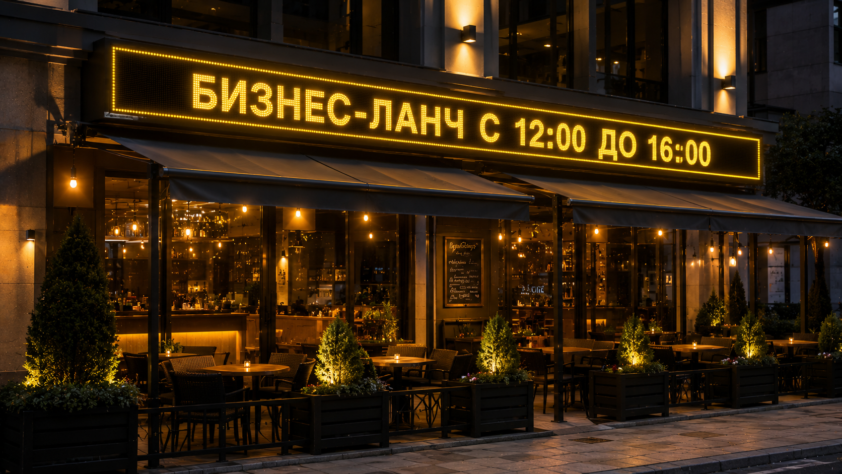 Бегущая строка уличная желтая 22176×6624 см