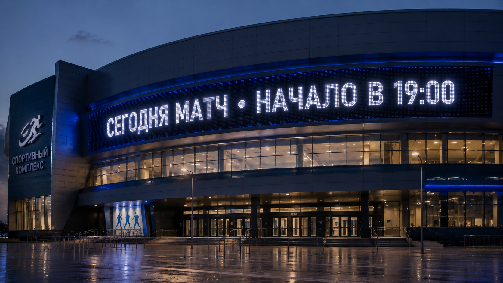 Бегущая строка уличная белая 64×144 см