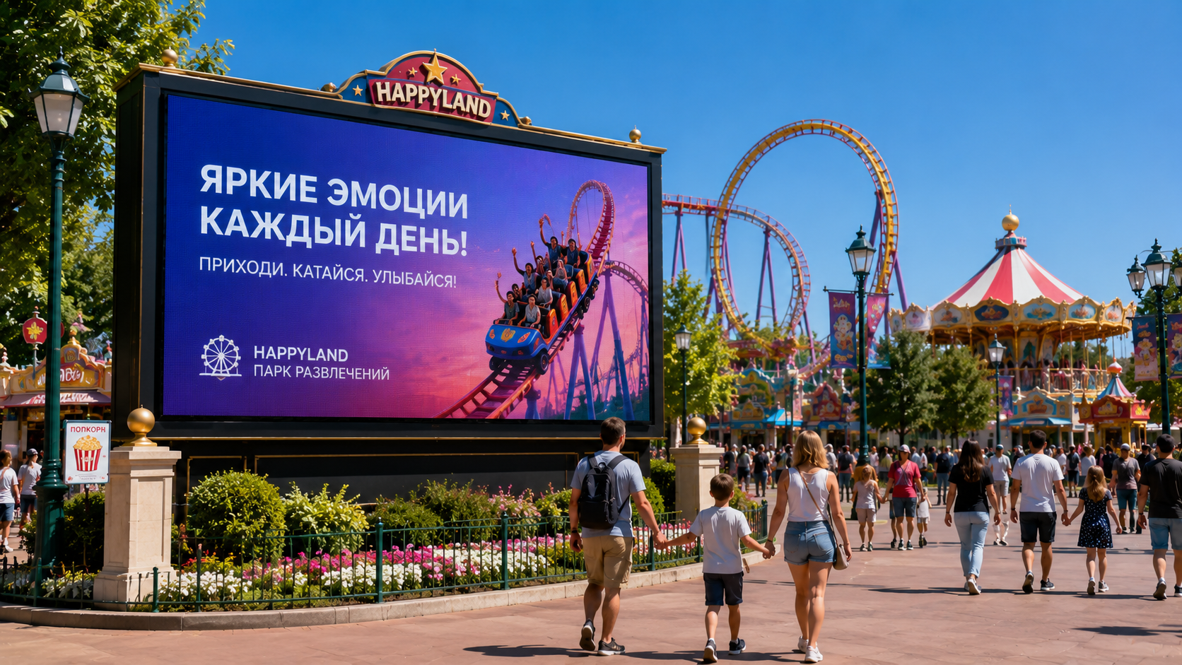 Видеовывеска уличная 200×75 см