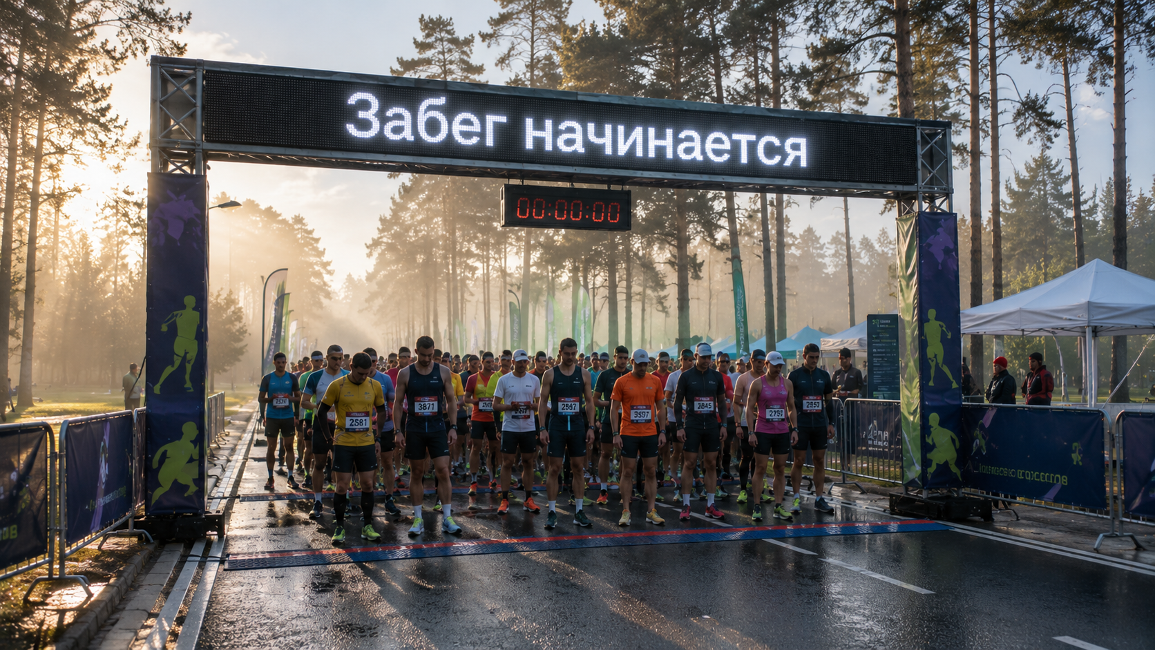 Бегущая строка уличная белая 224×32 см