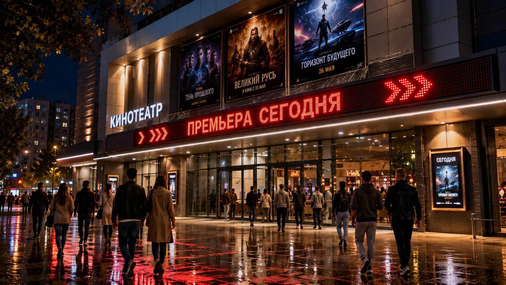 Бегущая строка уличная красная 128×32 см