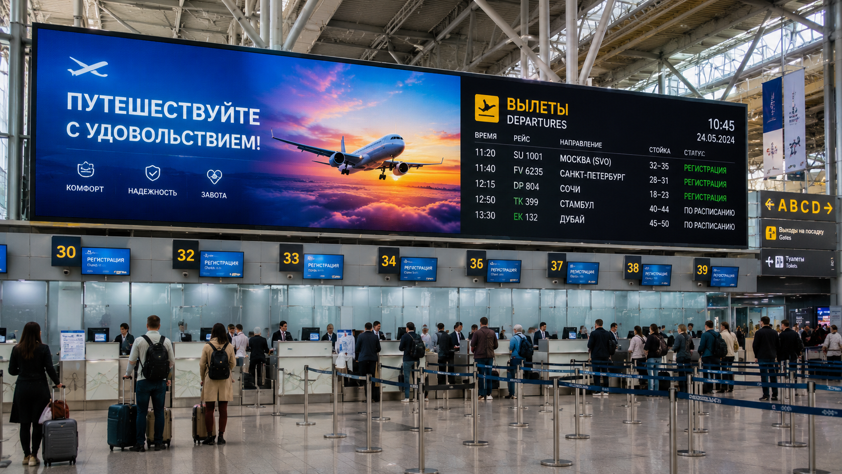 Видеовывеска для помещений 192×64 см