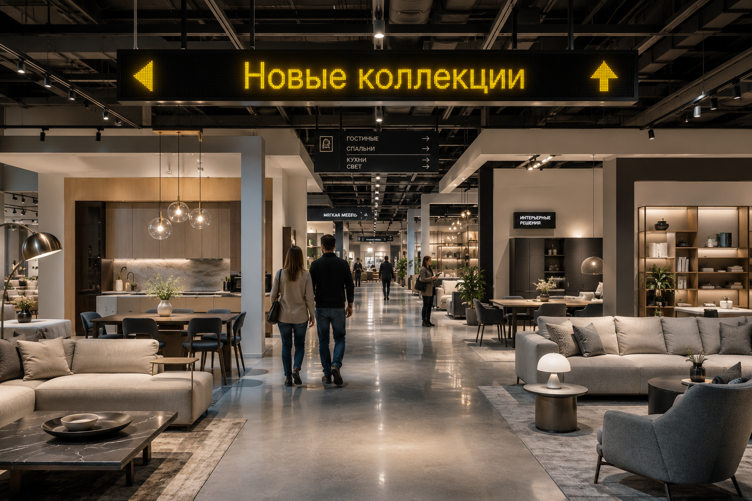 Бегущая строка для помещений желтая 192×32 см
