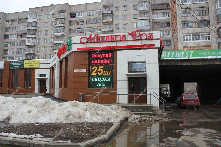 Видеовывески для цветочного магазина «Миллион роз». Ярославль, фото 3