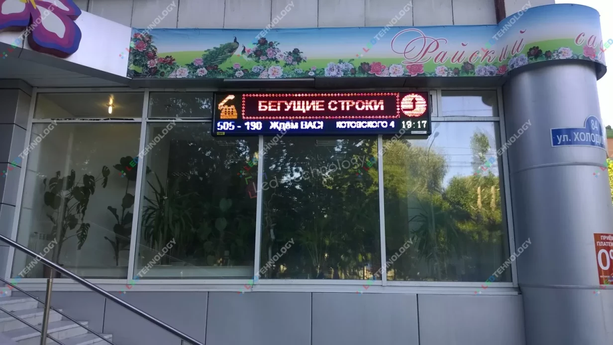 Яркая светодиодная видеовывеска над витриной магазина «Райский сад», фото 3
