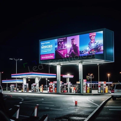 Установка LED экрана на автозаправочной станции. Барнаул, фото 1