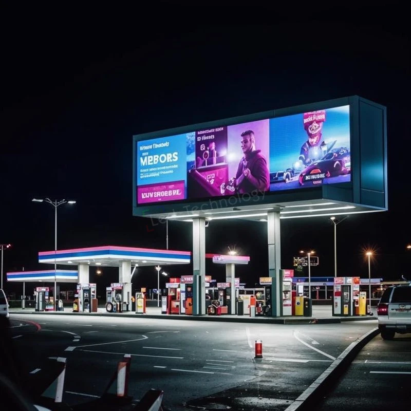 Установка LED экрана на автозаправочной станции. Барнаул, фото 1