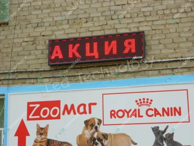 Красная бегущая строка для рекламы зоомагазина в Перми, фото 3
