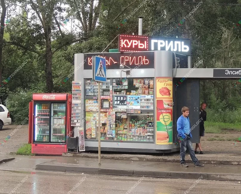 Бегущая строка для сети киосков «Куры гриль». Новосибирск, фото 2