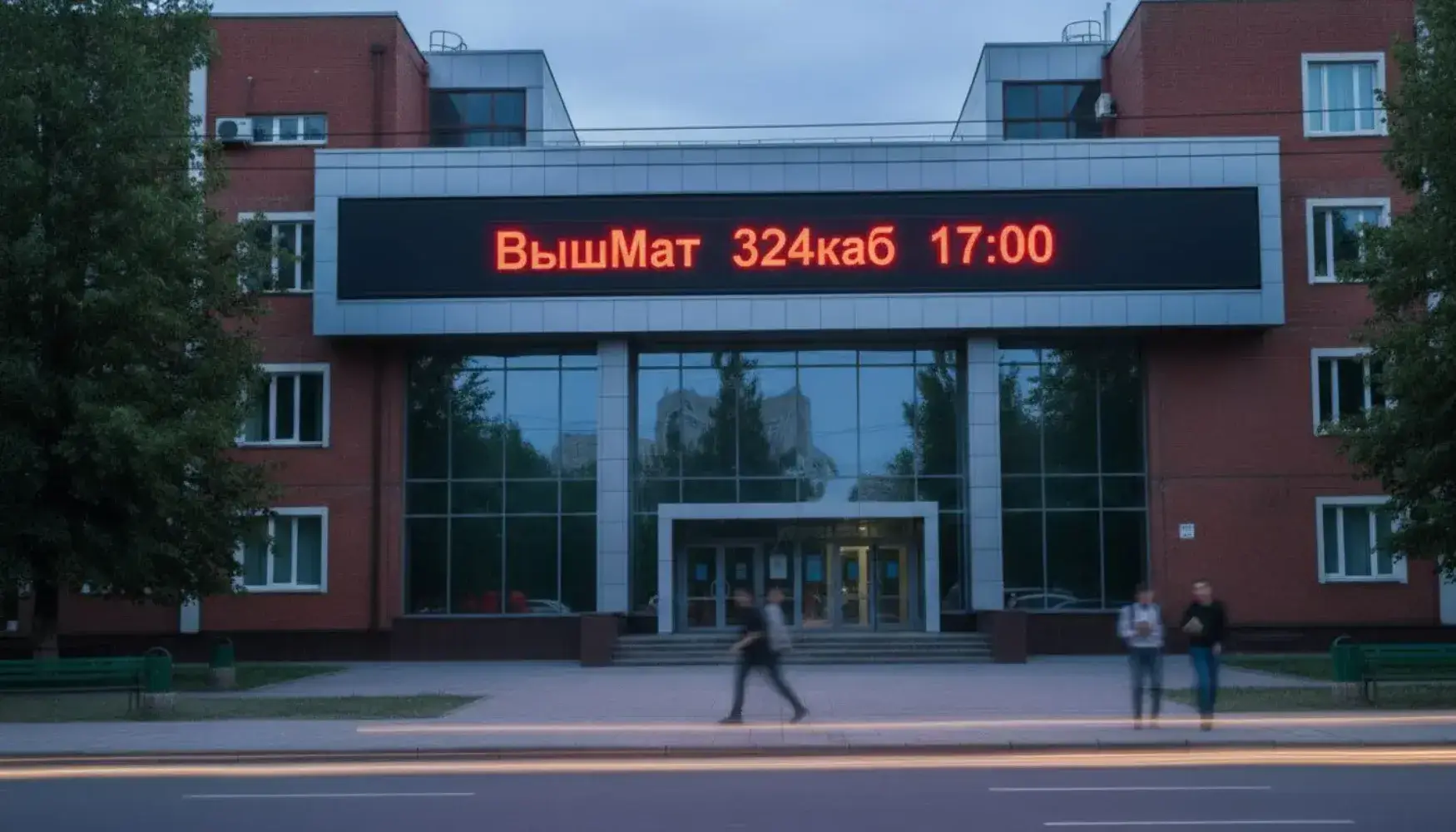 Красная бегущая строка 128x32см.